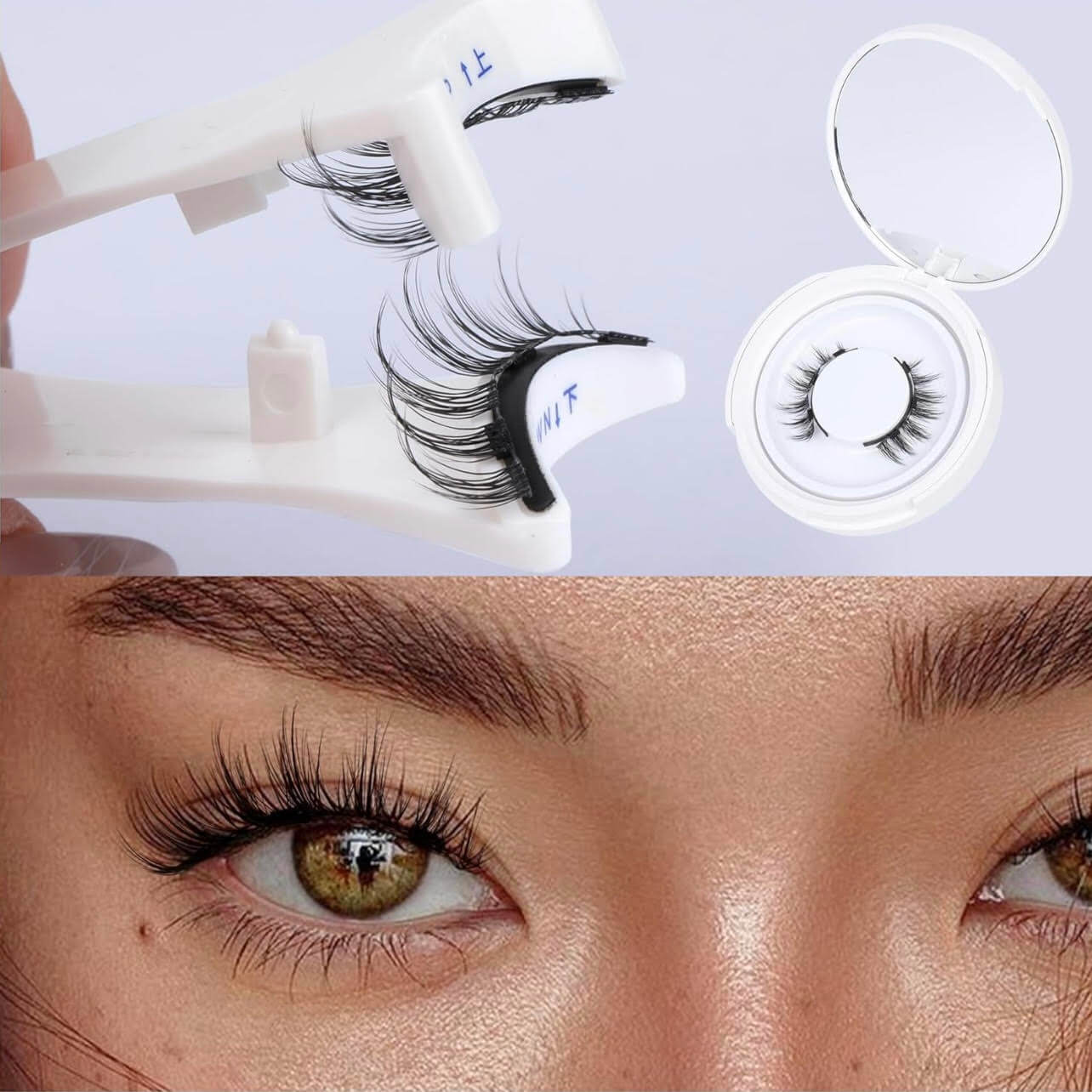 Wispy Cat-Eye Natural Magnetic Eyelashes without Eyeliner