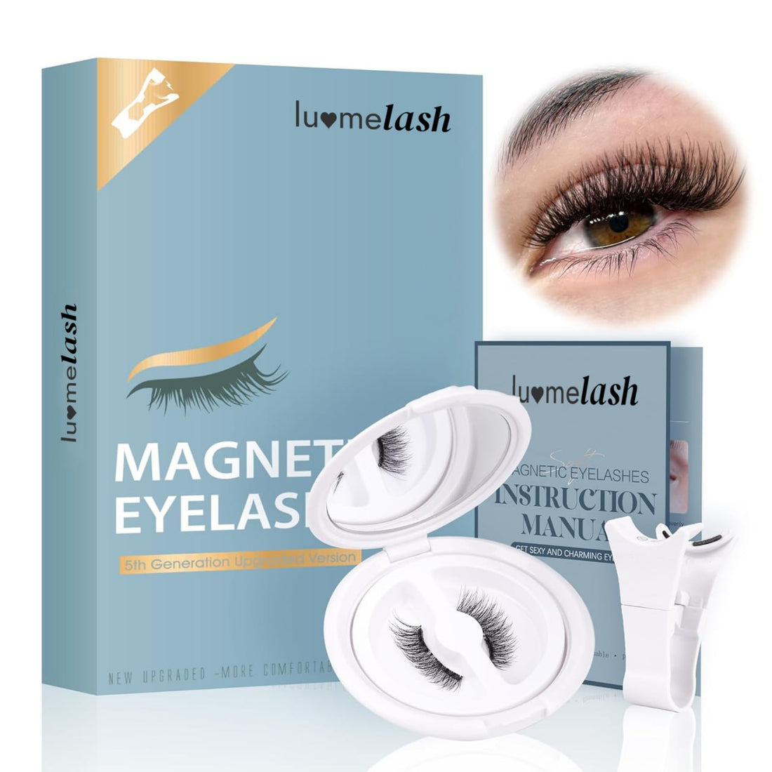 Magnetic Eyelashes Natural Look Magnetic Lashes Cat Eye, Soft Magnets False Eyelashes to Wear Reusable Magnetic Eyelashes