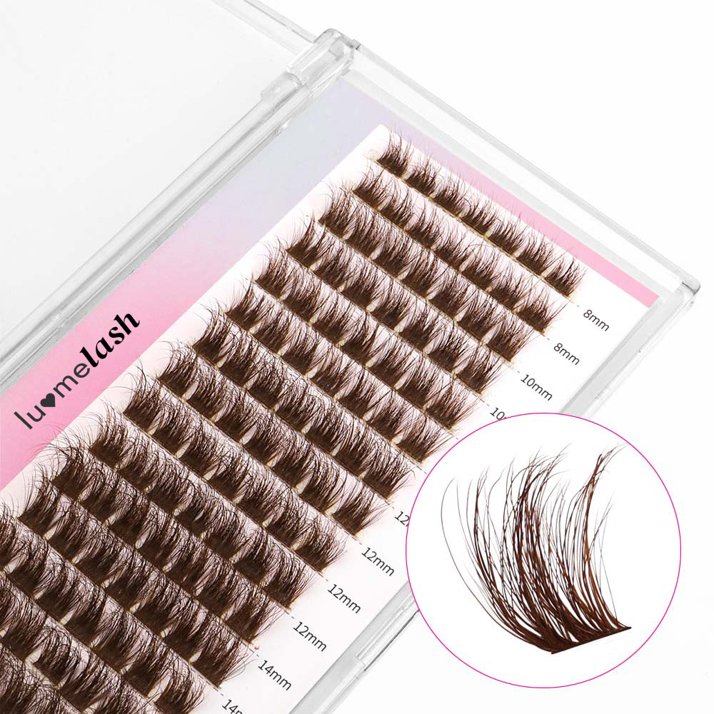 Brown DIY Cluster Lashes Mixed Length 3D Layered